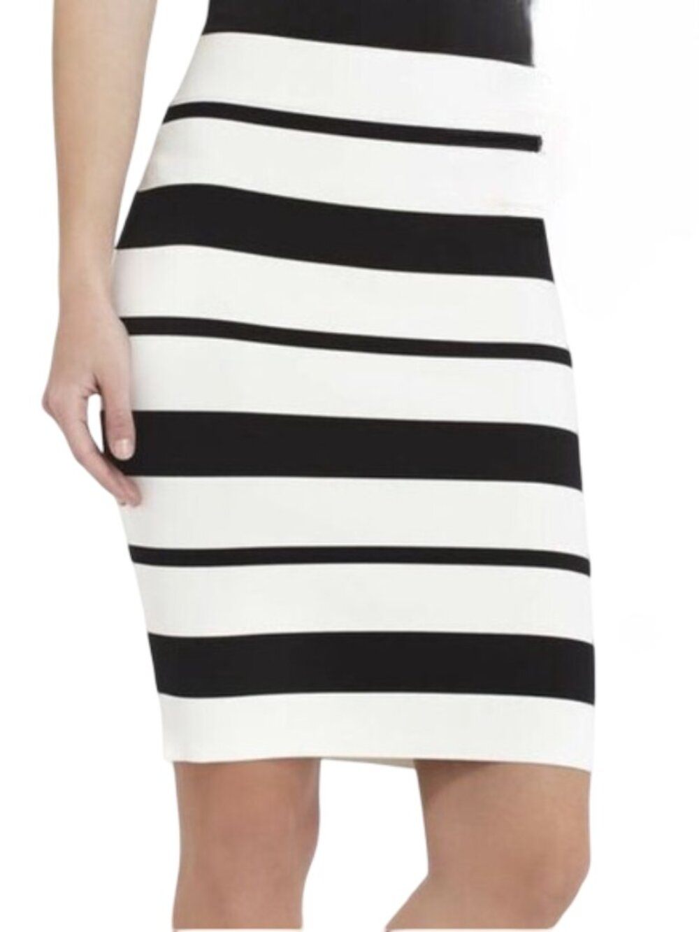 BCBGMaxAzria Elizabeth Black and White Pencil Skirt